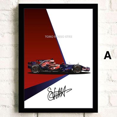 Poster Formel 1 Rennwagen Grand Prix Rennfahrer Signature · Deko Print ohn
