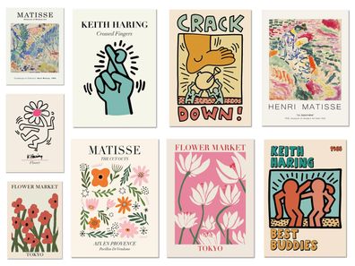 Poster Blumen Markt Tokio Henry Matisse & Keith Haring als Deko Print ohne Ra