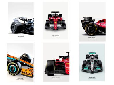 Poster Formel 1 Rennwagen Grand Prix Rennfahrer Namen Wagen Nummer · Deko Pr