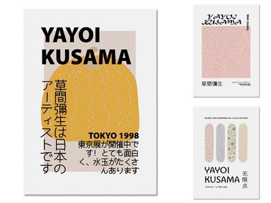 Poster Modern Yayoi Kusama Abstrakt Nordic | Bilder Wohnzimmer | Wandbilder S