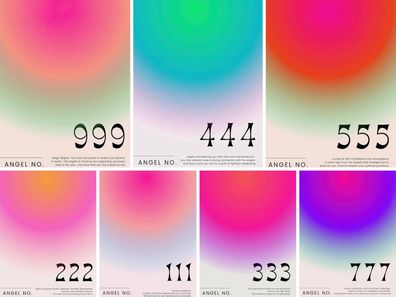 Poster Manifestierung Zahlen Energie und Positivität · Bilder Wohnzimmer | Wa