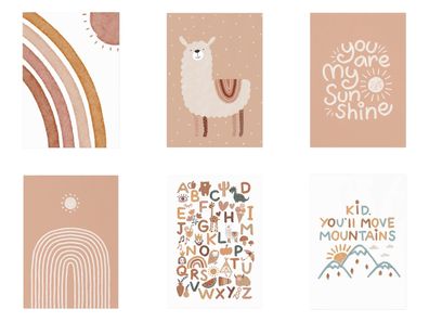Poster Alpaka · You are my Sunshine · Alphabet · Regenbogen als Deko Print oh