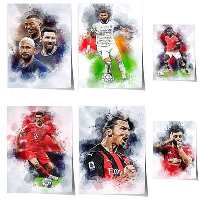 Poster Fußballspieler Paris Sant German Messi Mbappe Nejmar Jr und andere Spi