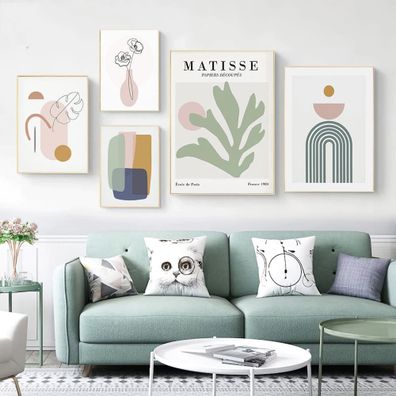 Poster Matisse Blätter Blumen Abstrakt | Bilder Wohnzimmer | Wandbilder Schla