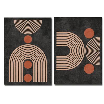 Poster Boho Halbkreis Bogen Linien Form und Kreise als Deko Print ohne Rahmen