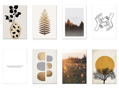 Poster Namaste Goldige Halbkreise und Linien Art Gesicht als Deko Print ohne