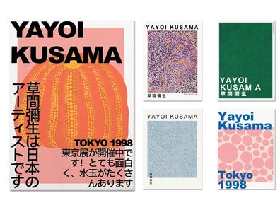 Poster Japan Tokio Yayoi Kusama Kürbis | Bilder Wohnzimmer | Wandbilder Schla