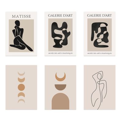 Poster Galerie Kunst Kreis und Körperformen als Deko Print ohne Rahmen