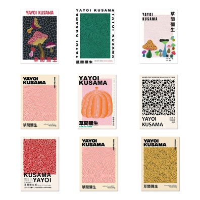 Yayoi Kusama Abstrakt Nordic Modern Poster · Geschenkidee · Wandbilder Schlaf