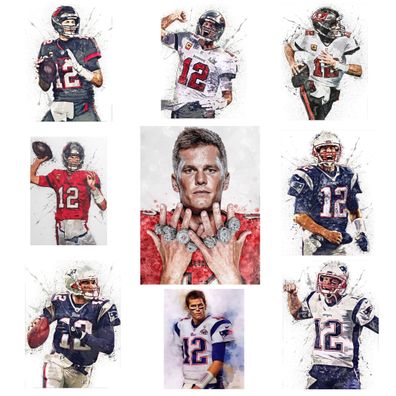 Football Tom Brady Poster · Deko Print ohne Rahmen