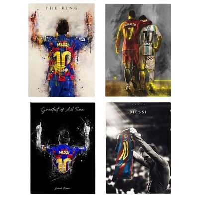 Poster Fußball Lionel Messi Ronaldo Poster · Deko Print ohne Rahmen