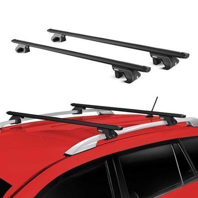 Alu Dachträger Gepäckträger Universal für Autos Schwarz ABE 2 tlg 135 cm