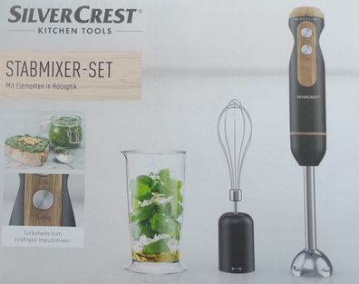 Silvercrest Stabmixer 3in1 Handmixer SSSH 600 C1 Holzdesign