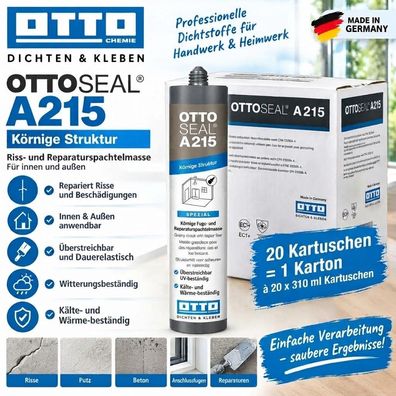 20x Ottoseal A215 310 ml Spachtelmasse Rissreparatur Reparatur Innen Außen Acryl