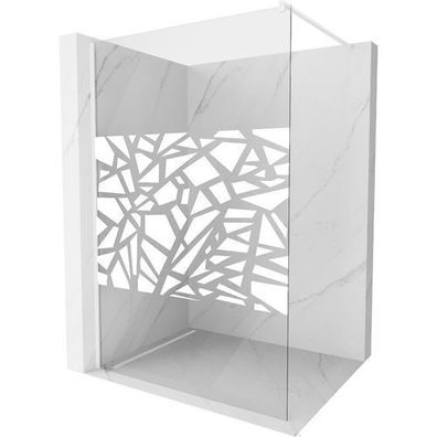 Mexen Kioto Duschwand 120x200 cm, 8 mm Sicherheitsglas, Weißes Design