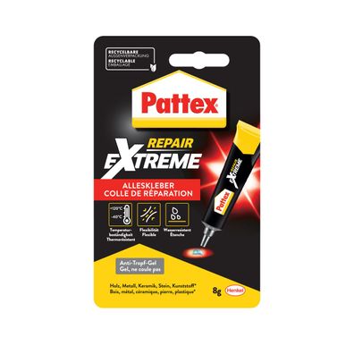 12x Pattex Alleskleber 100% Repair Extreme, 8 g Tube