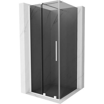 Mexen Velar Duschkabine 120x120cm Graphit/Weiß, Schiebetür, 8mm Glas