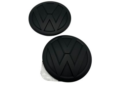 Original VW Emblem Set schwarz Matt Amarok 2H vorne hinten 2x Logo Zeichen Grill