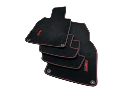 OEM Velours Fussmatten schwarz rot Brabus Porsche 911 992 Premium Teppich Stoff