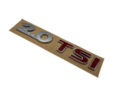 Original VW 2,0 TSI Schriftzug Logo Chrom Rot Emblem selbstklebend Passat 3G B8