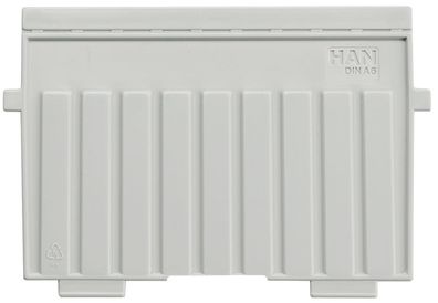 5x HAN 9026-11 Stützplatte A6 quer für Karteitröge und -kästen, lichtgrau