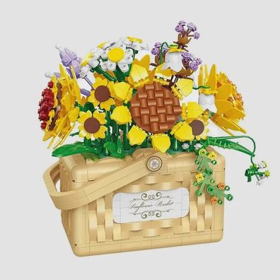 Balody Mini Blocks &ndash; Sonnenblumen-Blumenkorb-Bausa