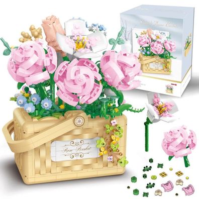 Balody Mini Blocks &ndash; Blumenkorb-Bauspielzeug