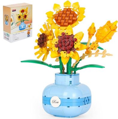 Balody Sonnenblume &ndash; Mini-Bausteine Blumenvasen
