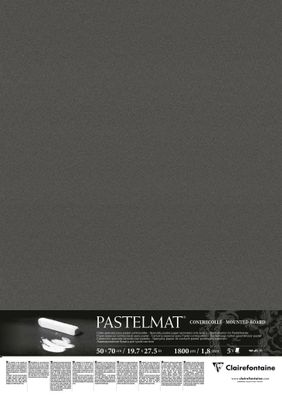 Clairefontaine Pastelmat 50x70cm 5Bl Anthrazit