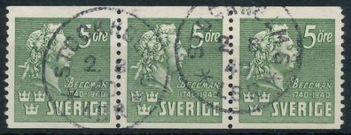 Schweden 1940 Nr 277A zentrisch gestempelt 3ER STR XA5A23E