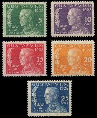Schweden 1928 Nr 208-212 postfrisch XA5ECB6