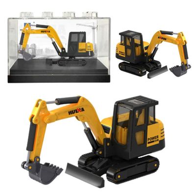 Metall-Raupenbagger zum Sammeln, Modell Huina Gelb, 1:80