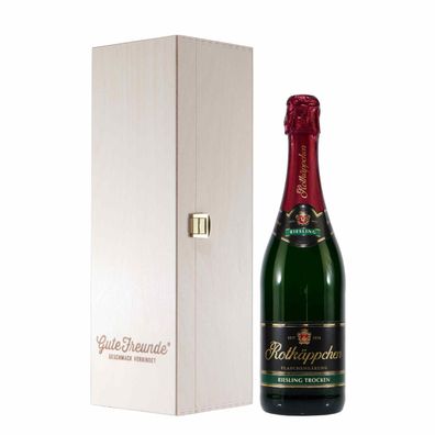 Rotkäppchen Riesling Sekt mit Geschenk-Holzkiste