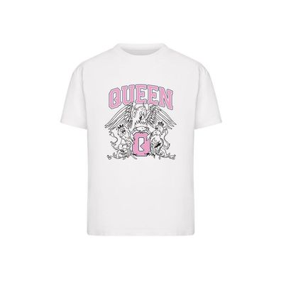 Merchcode Damen T-Shirt Queen Crest College Loose Tee MC1693