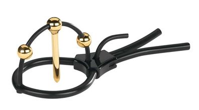 Mystim Eichelschlaufe Gold-Dilator Schwarz/Gold