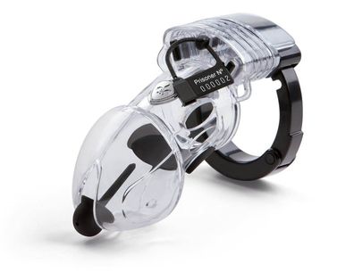 Mystim Pubic Enemy No 2 - Peniskäfig mit E-Stim Transparent/Schwarz