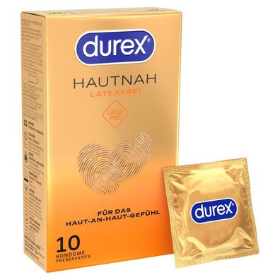 Durex Hautnah Kondome, Latexfrei, 56 mm, transparent, Silikongleitgel