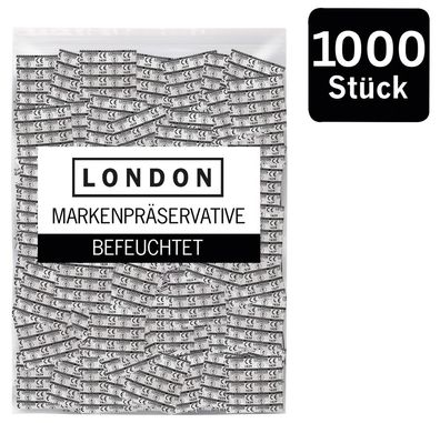 London Kondome 1000er Pack, Feuchtbeschichtet, 52 mm Nennbreite
