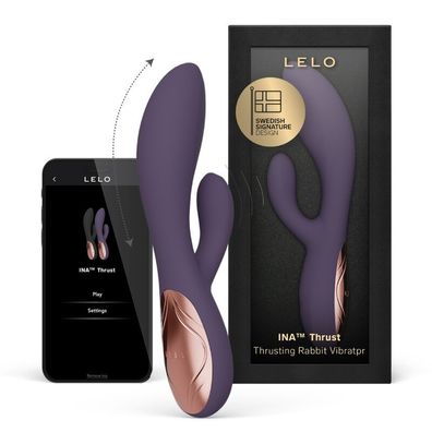 Lelo INA Thrust Rabbit Vibrator mit Stoßfunktion und Klitorisreizer, lila