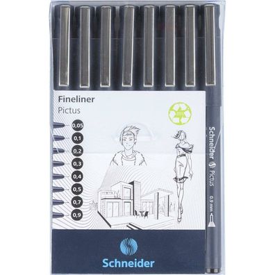 Schneider Pictus Fineliner-Set schwarz 8 St