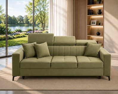 Best For Home Schlafsofa Simon - 3-Sitzer Sofa 236 cm mit Schlaffunktion & Stauraum