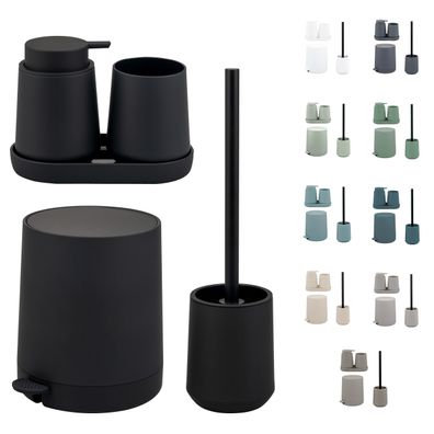 eluno Bad-Accessoires Set TESERO 5tlg. Soft-Touch aus Kunststoff