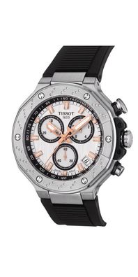Tissot Herrenuhr T-Race Chronograph Weiß Schwarz Silikon T141.417.17.011.00
