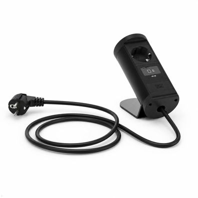 Bachmann NANO Tischsteckdose mit USB-C 45W, Qi2 Wireless Charger, 2 m, schwarz (