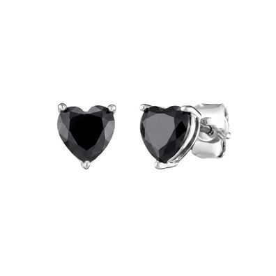 Engelsrufer Ohrstecker Herz Shiny ERE-SHINYHEART-ZB Silber, Zirkonia schwarz