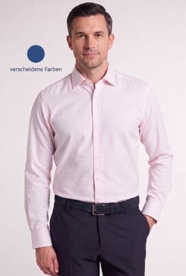 Herren Hemd SlimFit Kentkragen Dobby Struktur Langarm Baumwolle M-XXL
