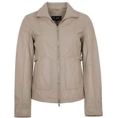 Jilani - Damen Lederjacke Lammnappa graubeige