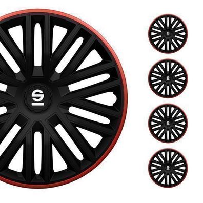 Sparco Radkappen 16 Zoll Bergamo Schwarz Rot 4tlg