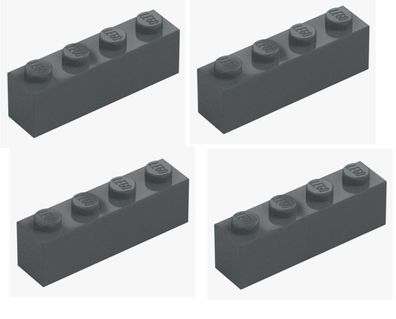 LEGO® 4x Stein 1x4 Dunkelgrau Dark Stone Grey 3010 4211103 Baustein Brick NEU