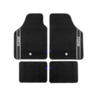 SPARCO Universal Fußmatten Autoteppich Alwetter Schwarz 4 tlg